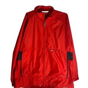 Nike Windbreaker Mens XXL Pullover Jacket Red  Knit Full Zip Long Sleeves Retro